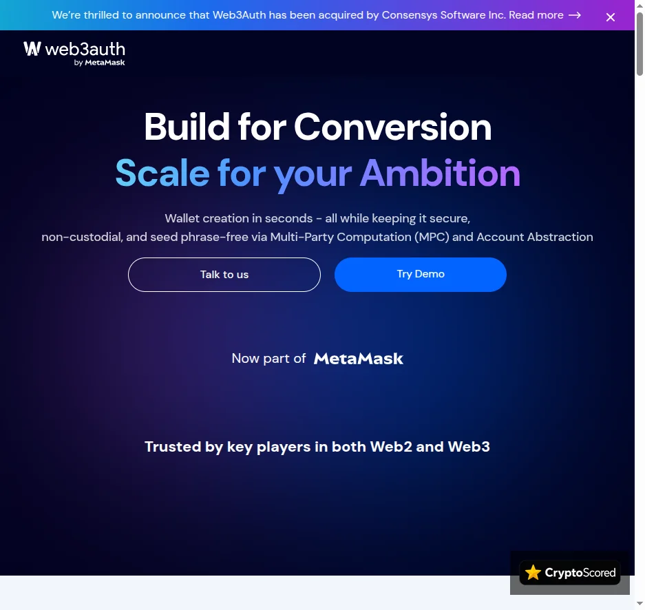 Web3Auth website preview