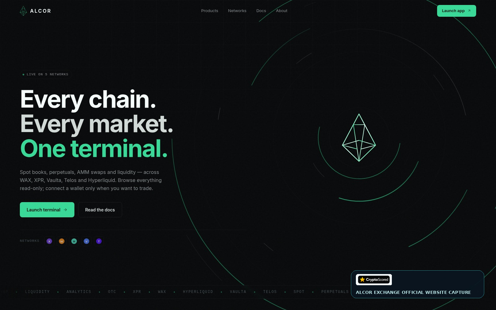 Alcor Exchange website preview
