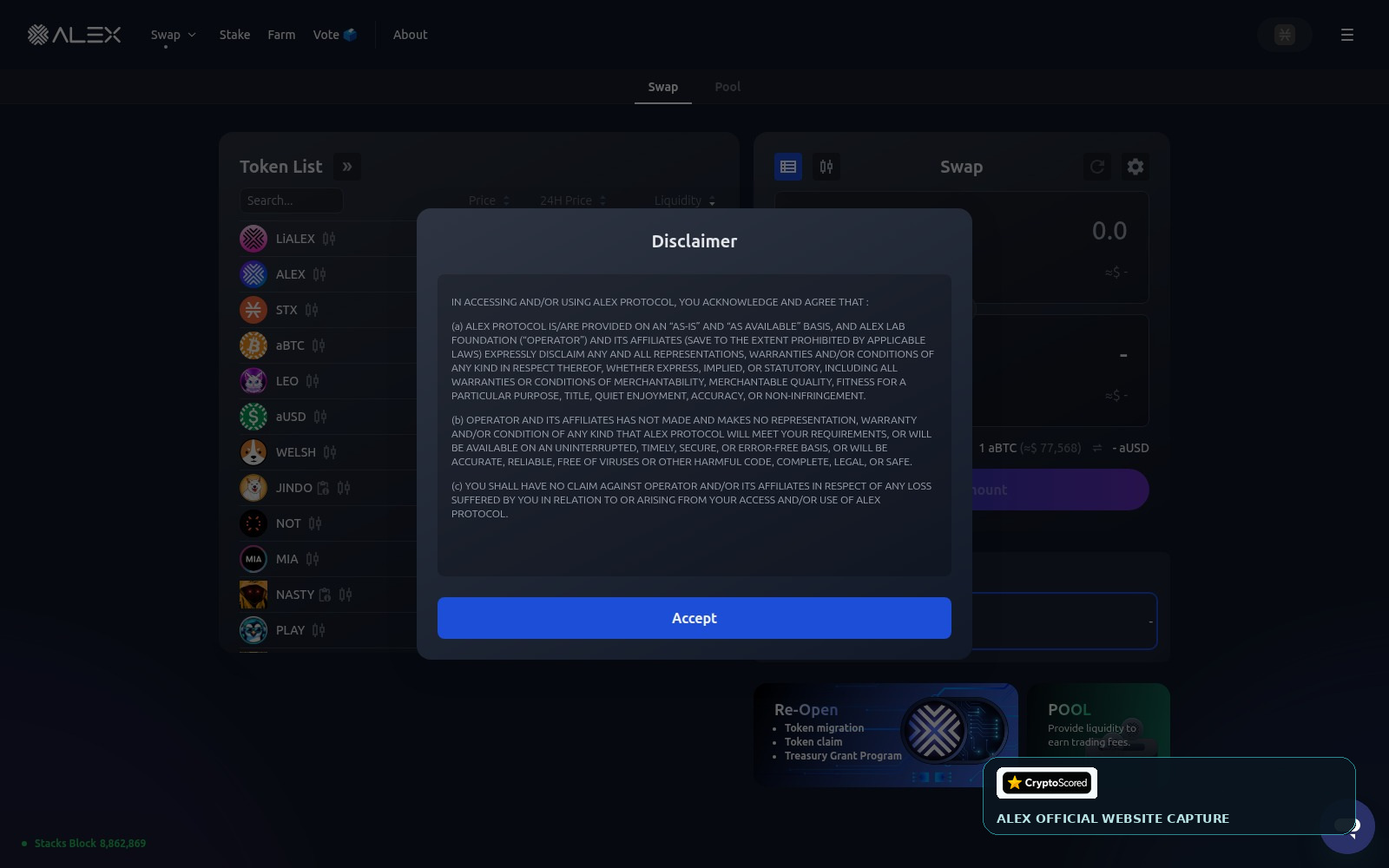 ALEX website preview