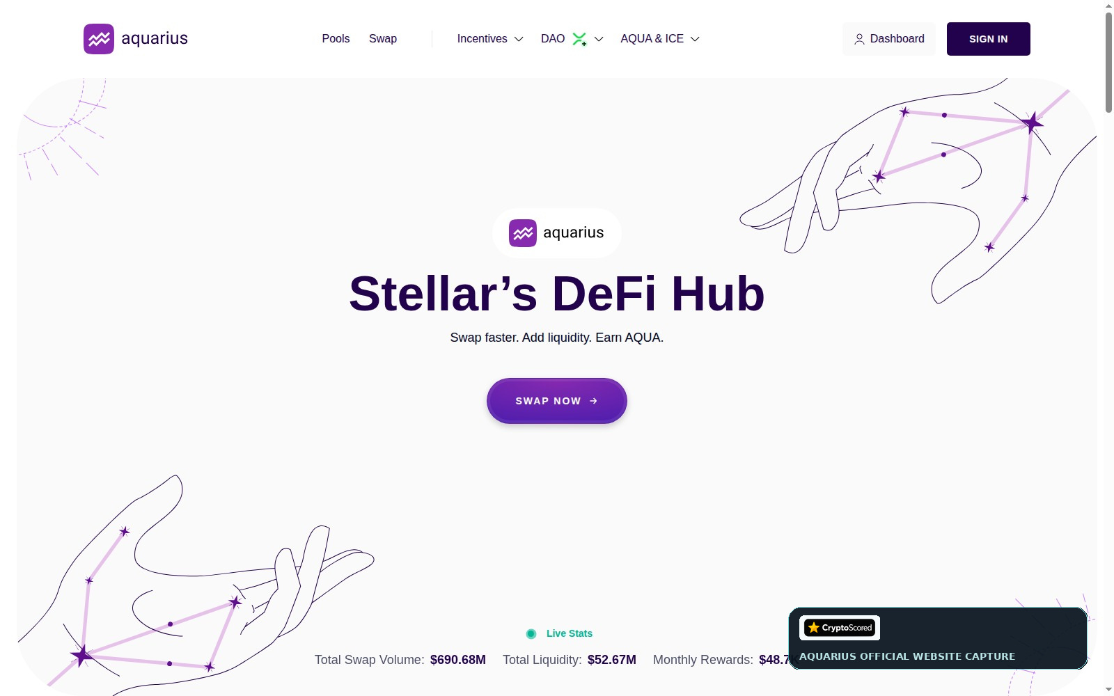 Aquarius website preview