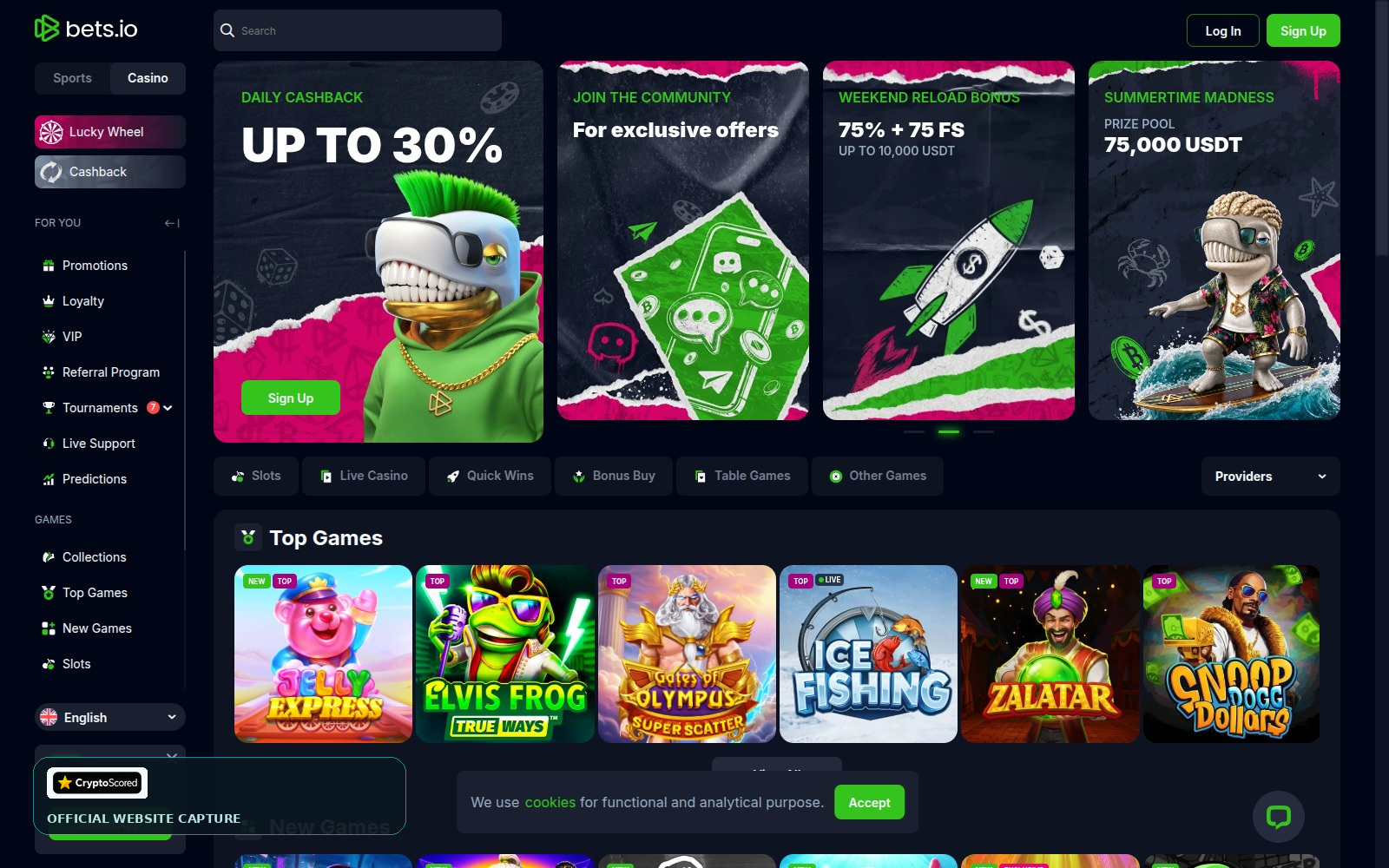 Bets.io website preview