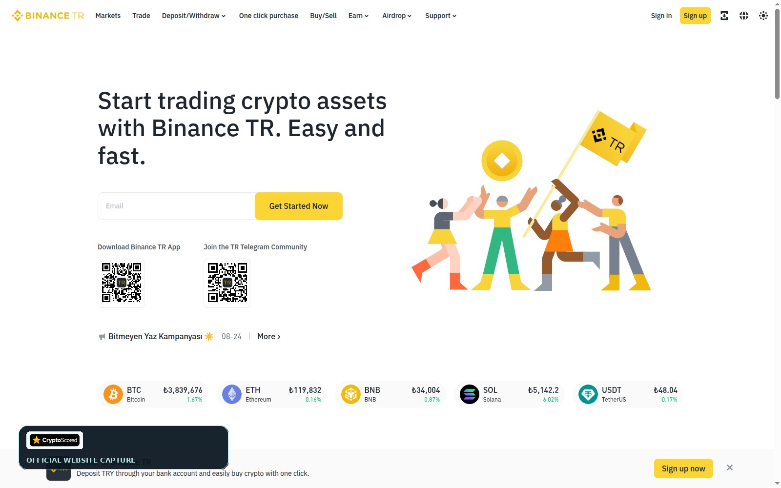 Binance TR website preview
