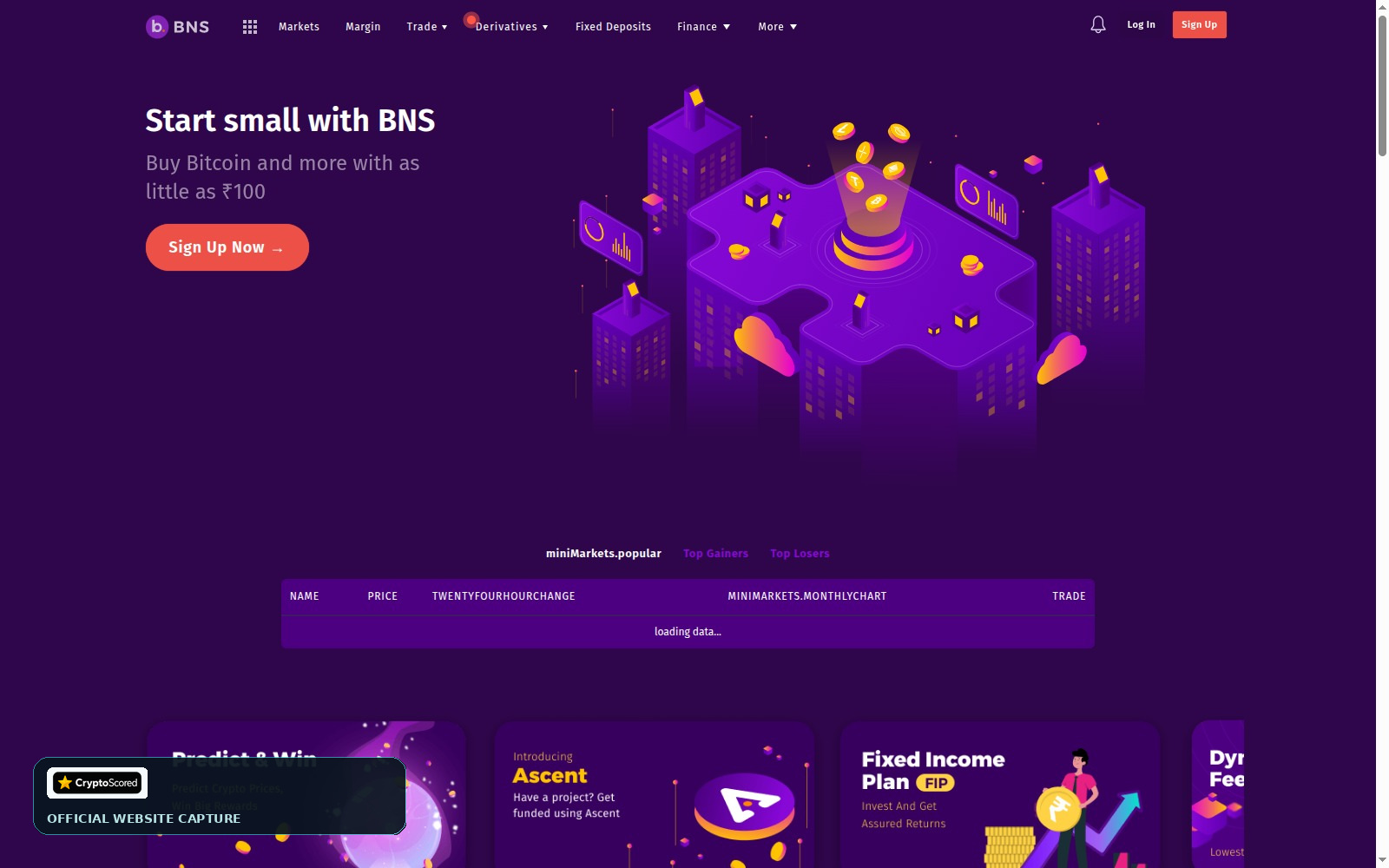 BitBNS website preview