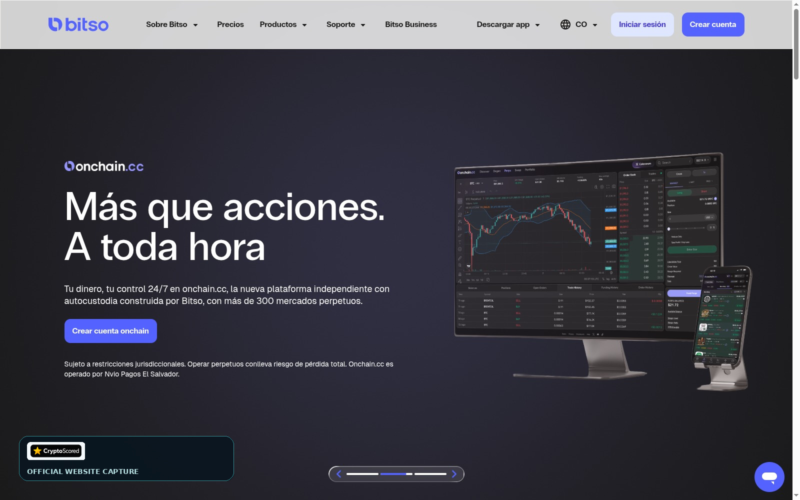 Bitso website preview
