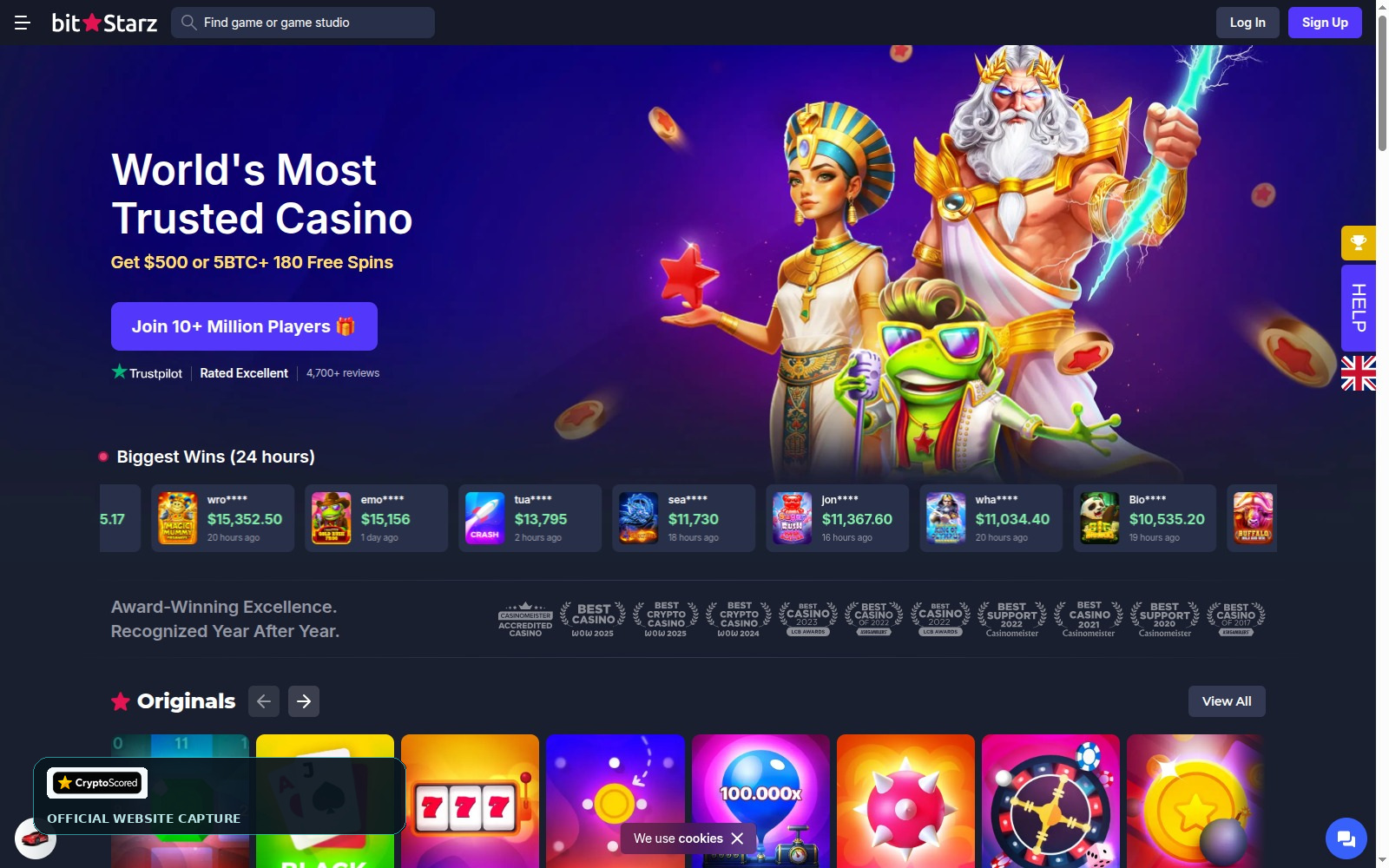 BitStarz website preview