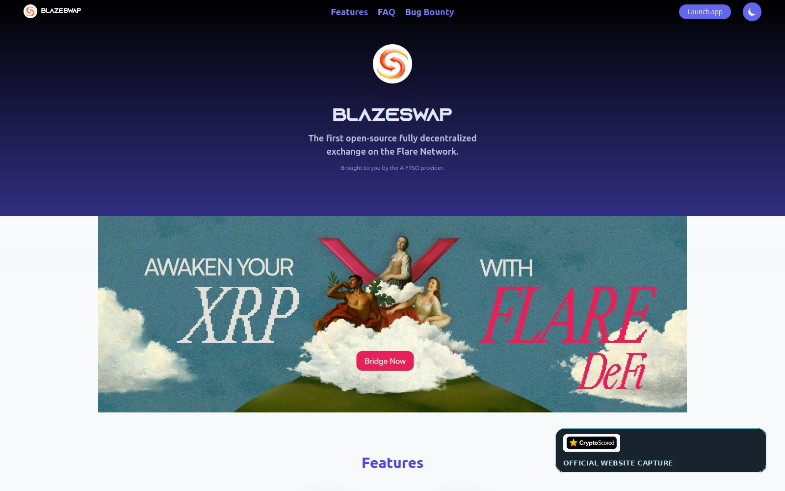 BlazeSwap website preview