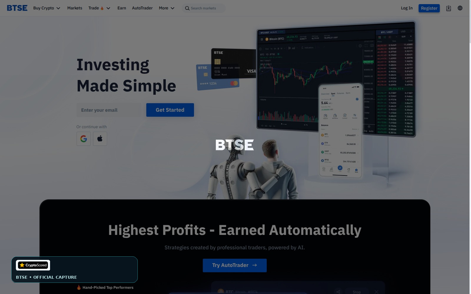 BTSE website preview