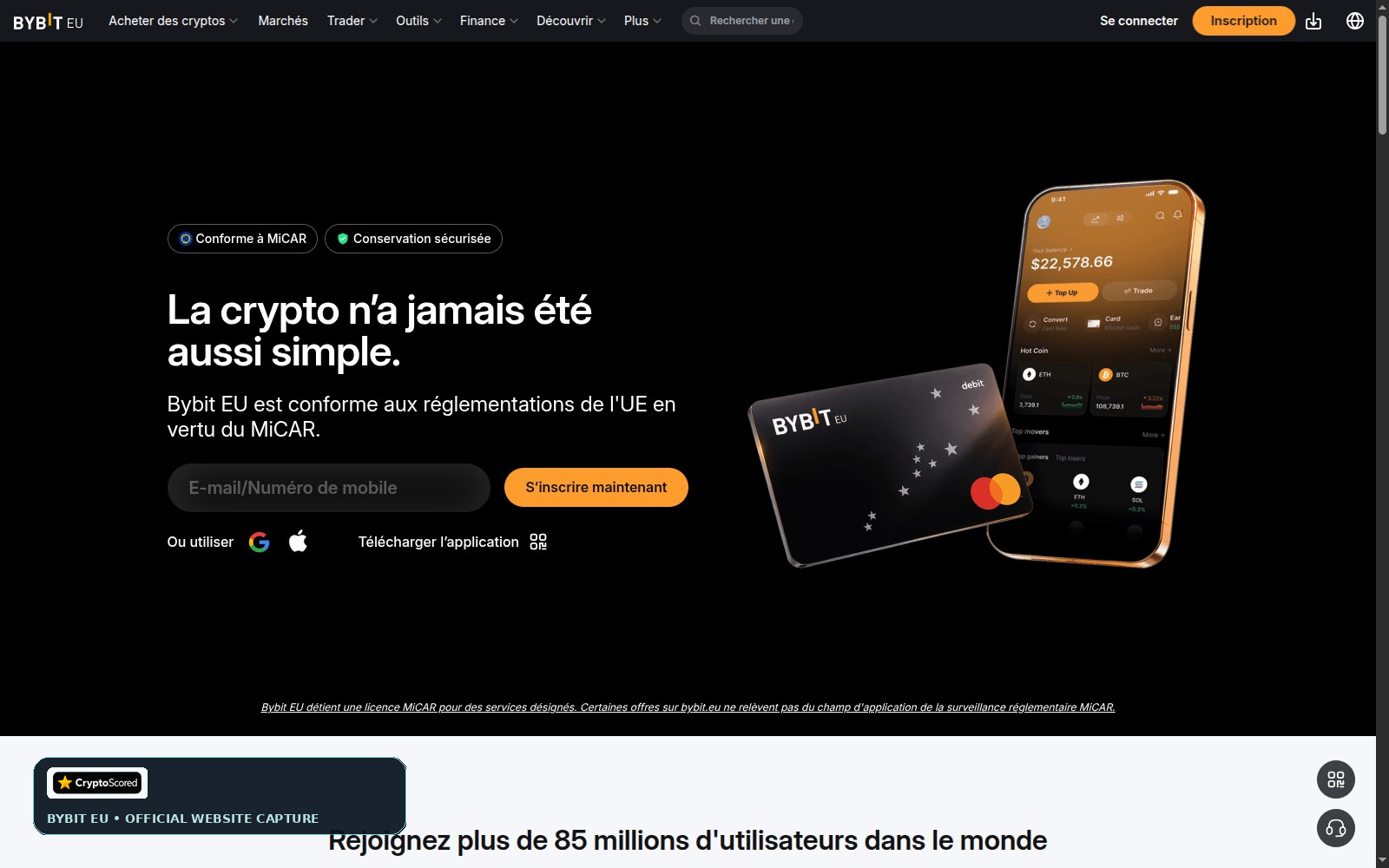 Bybit EU website preview