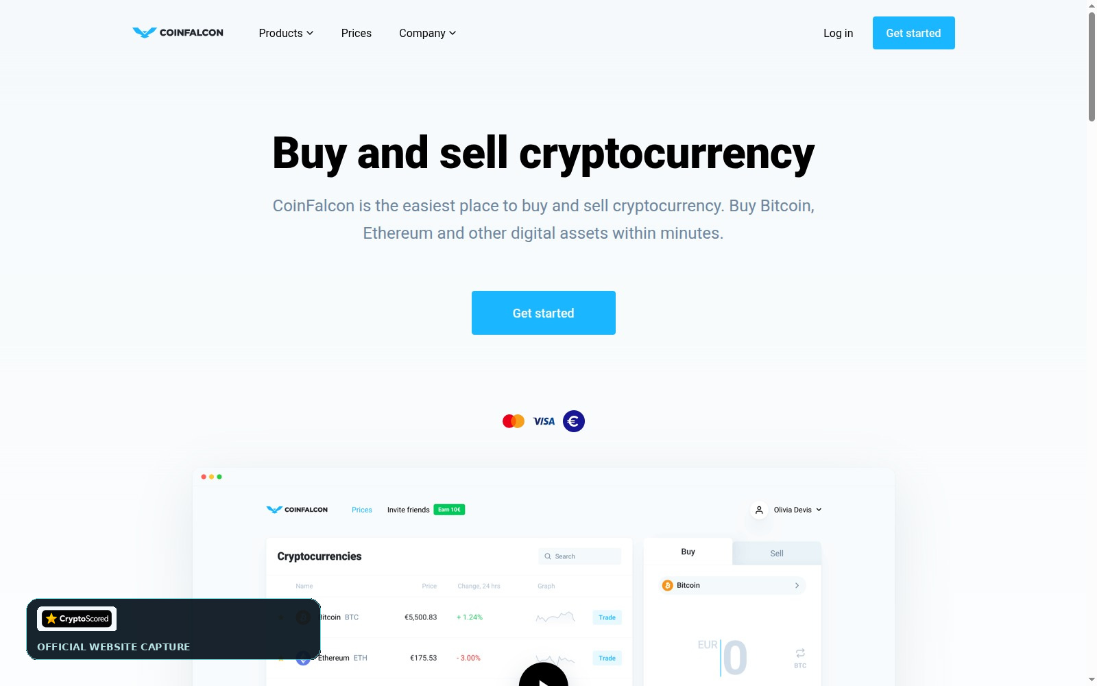 CoinFalcon website preview