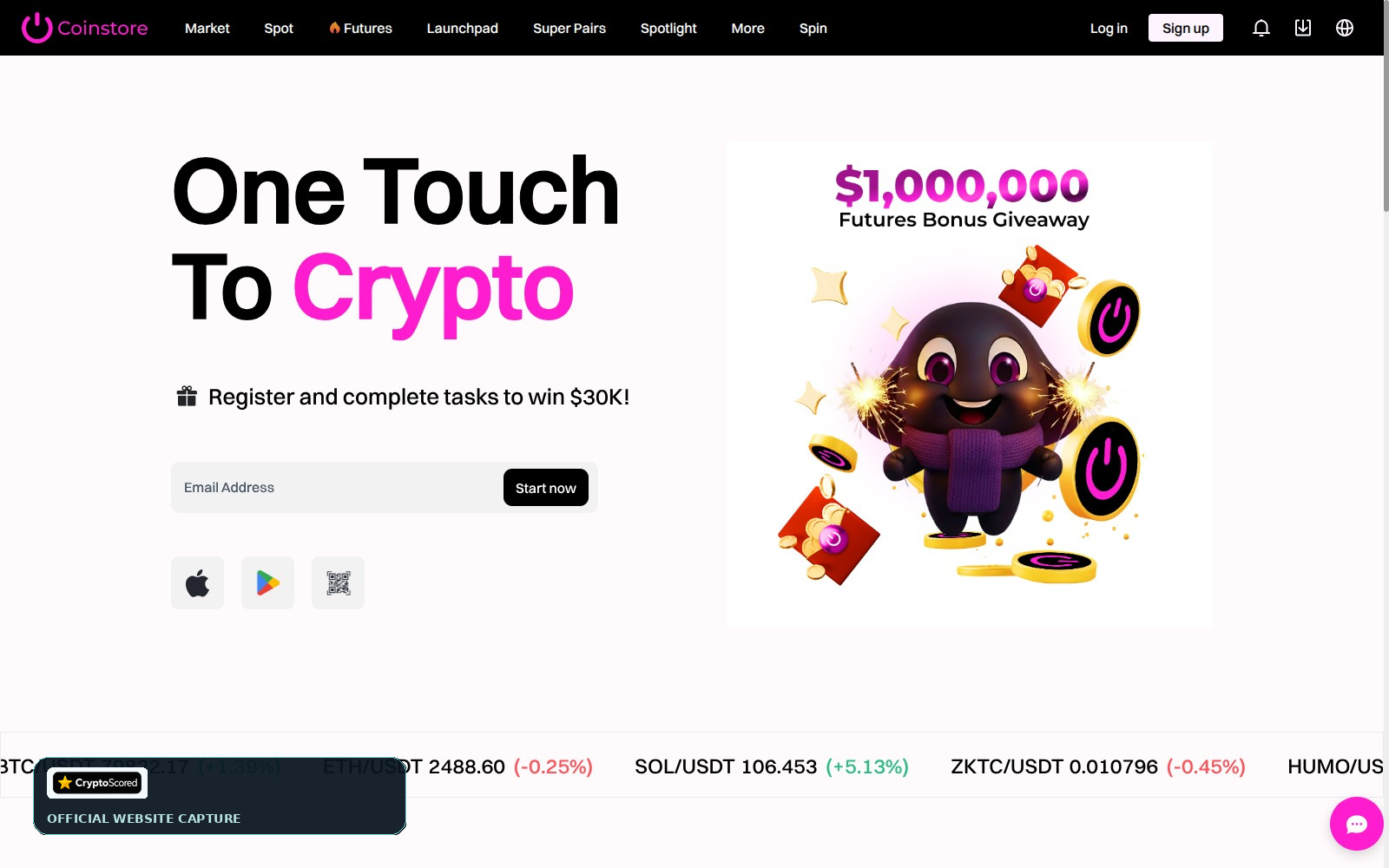 Coinstore website preview
