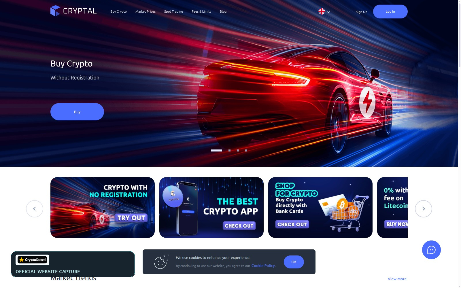 Cryptal website preview