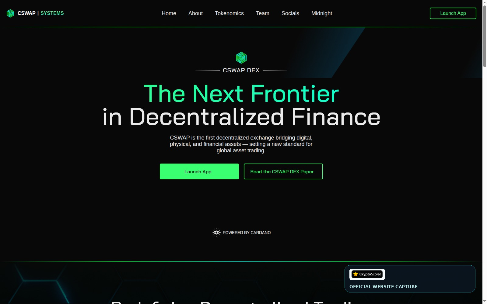 CSWAP DEX website preview