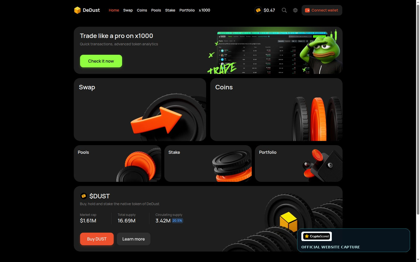 DeDust website preview