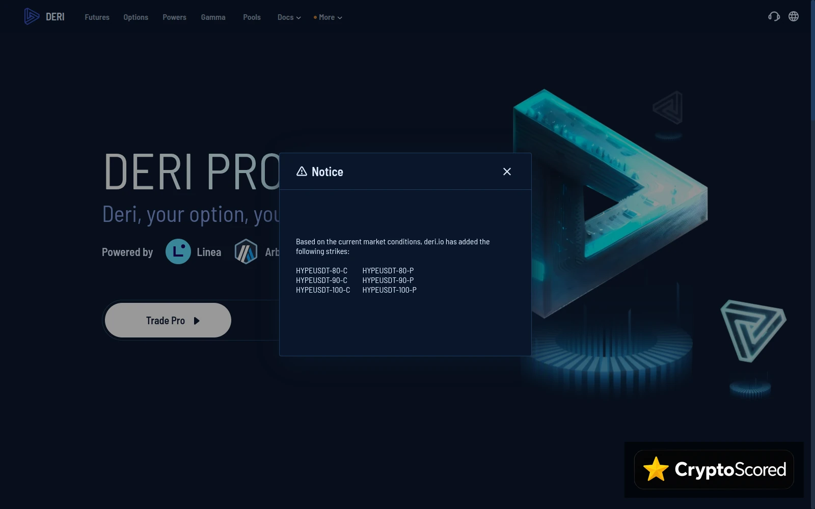 Deri Protocol website preview