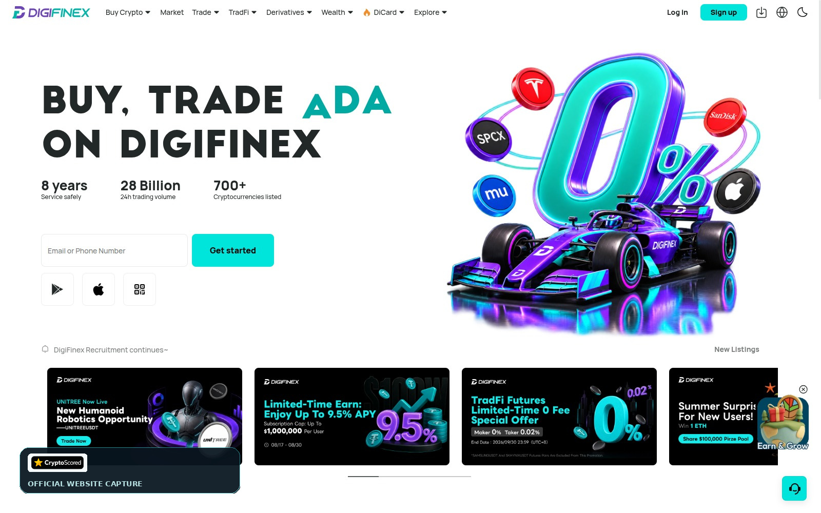DigiFinex website preview