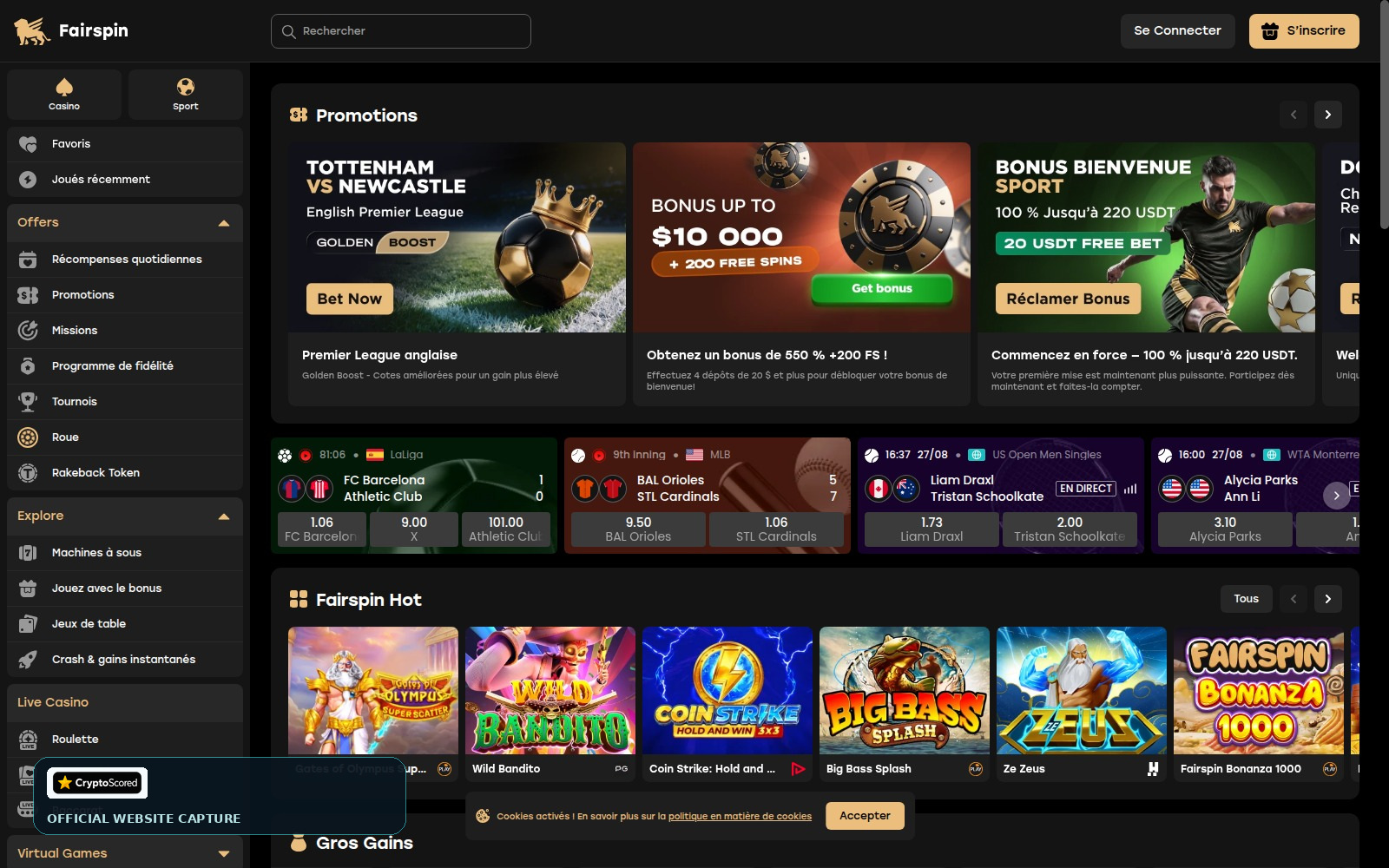 Fairspin website preview