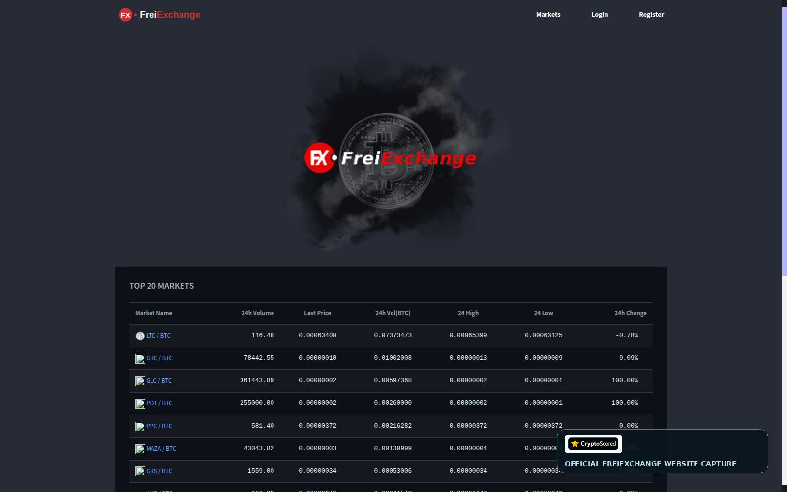FreiExchange website preview
