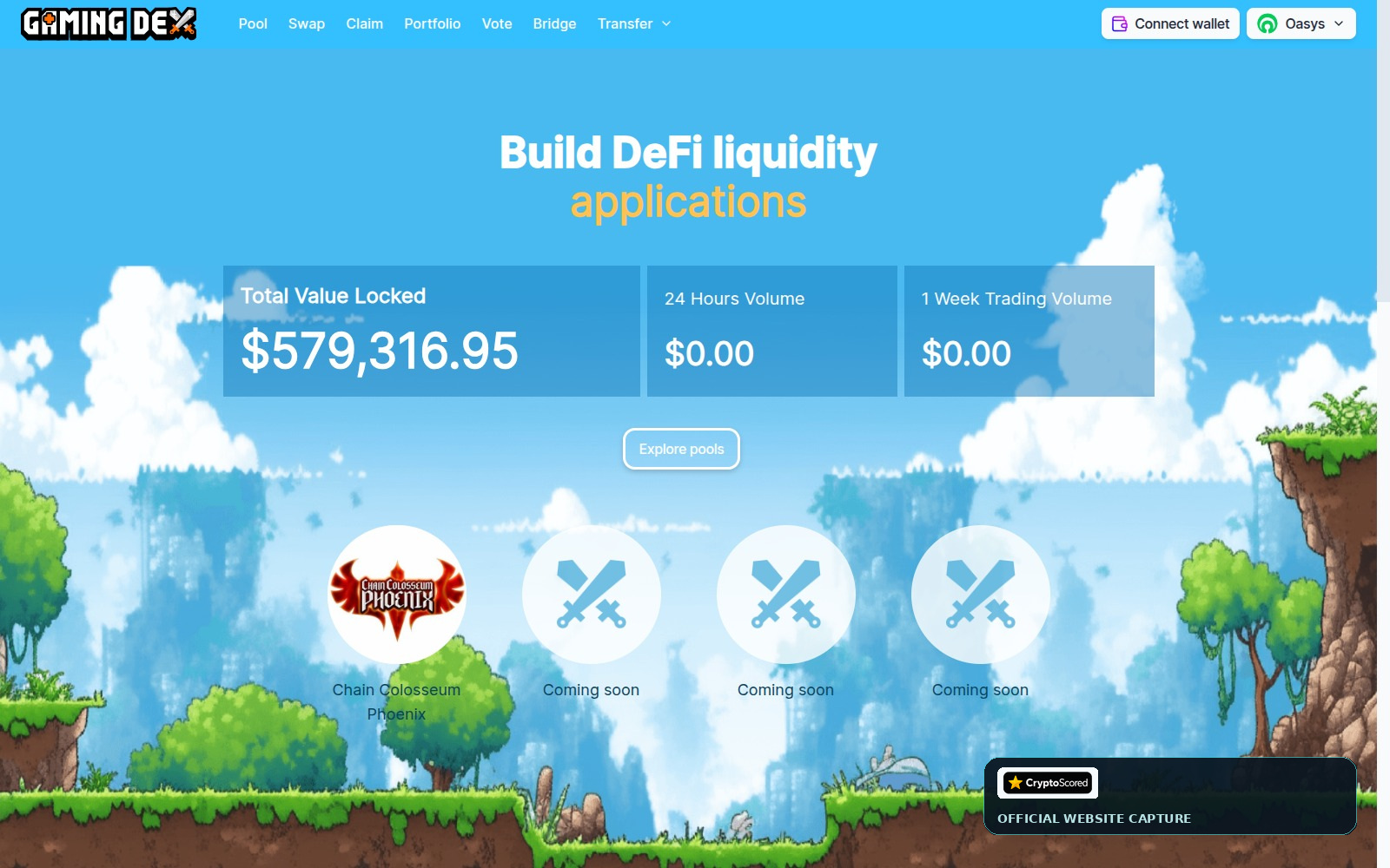 Gaming DEX website preview