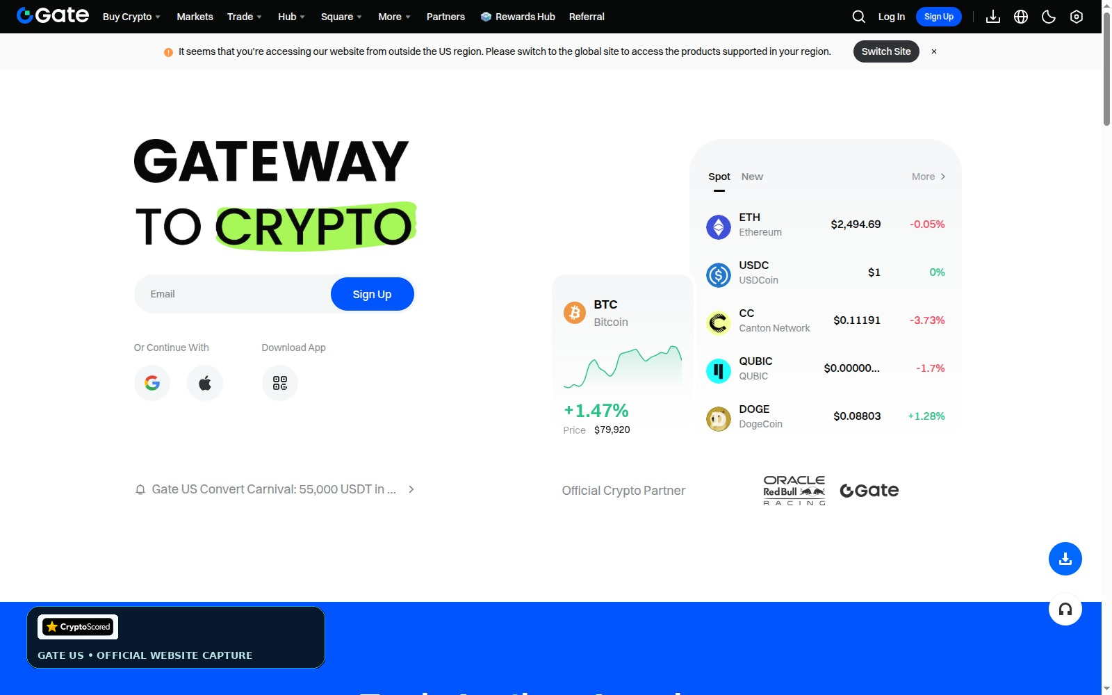 Gate US website preview