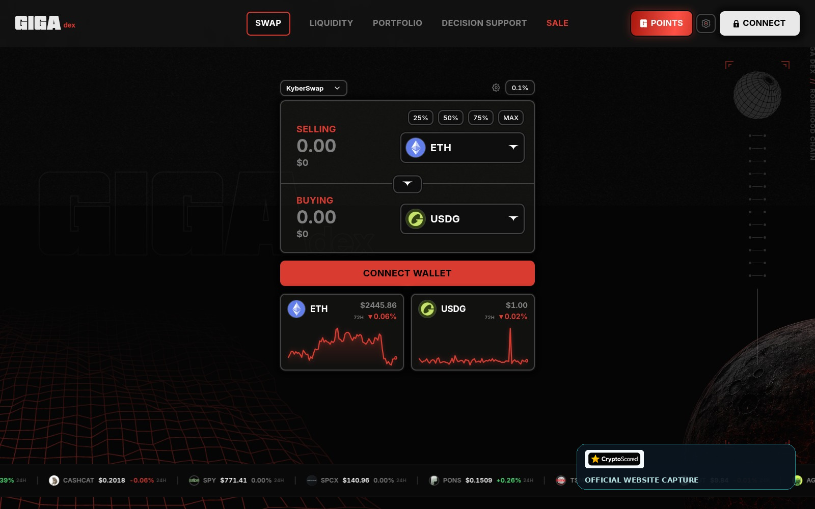 GIGA DEX website preview