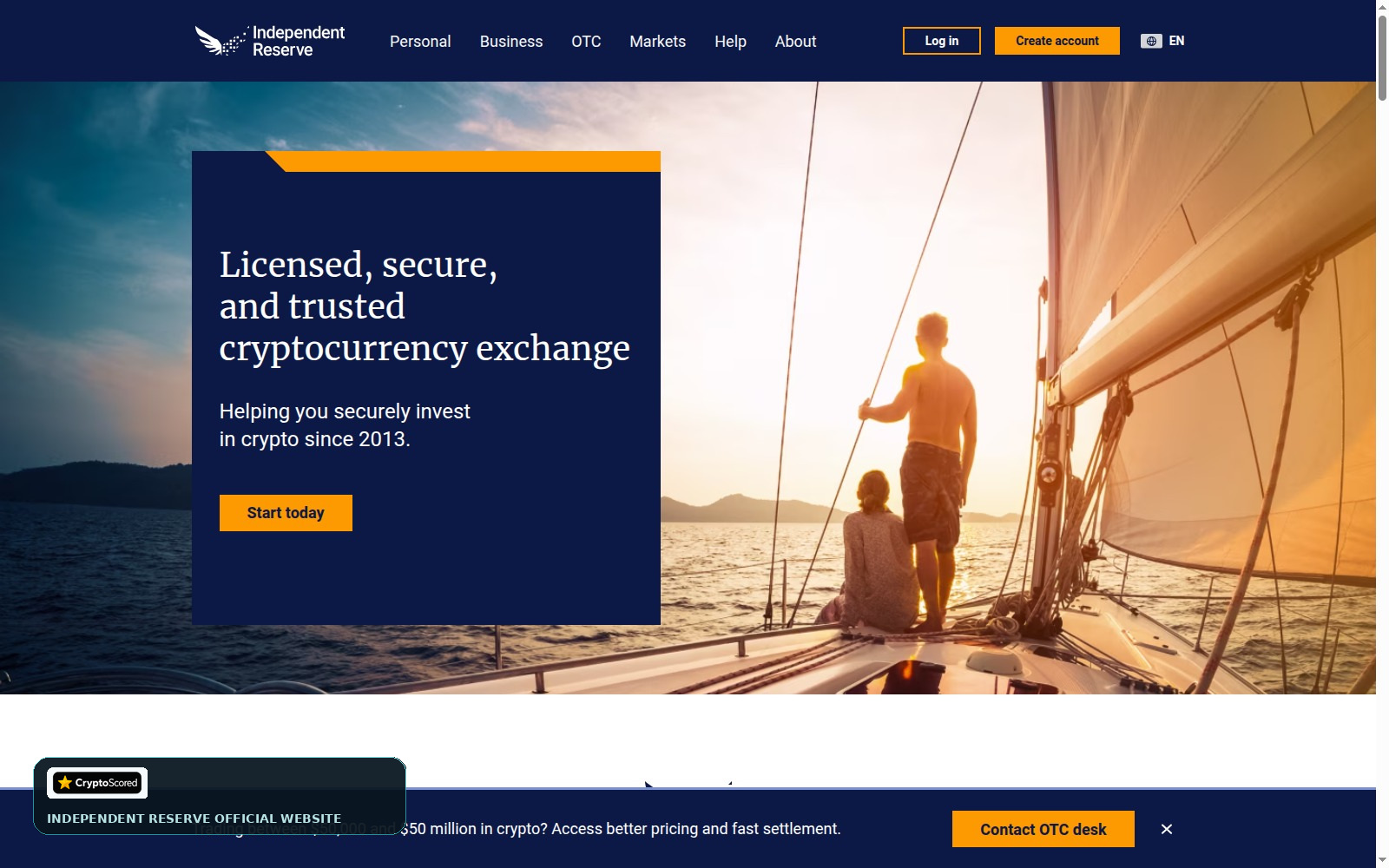 Independent Reserve website preview