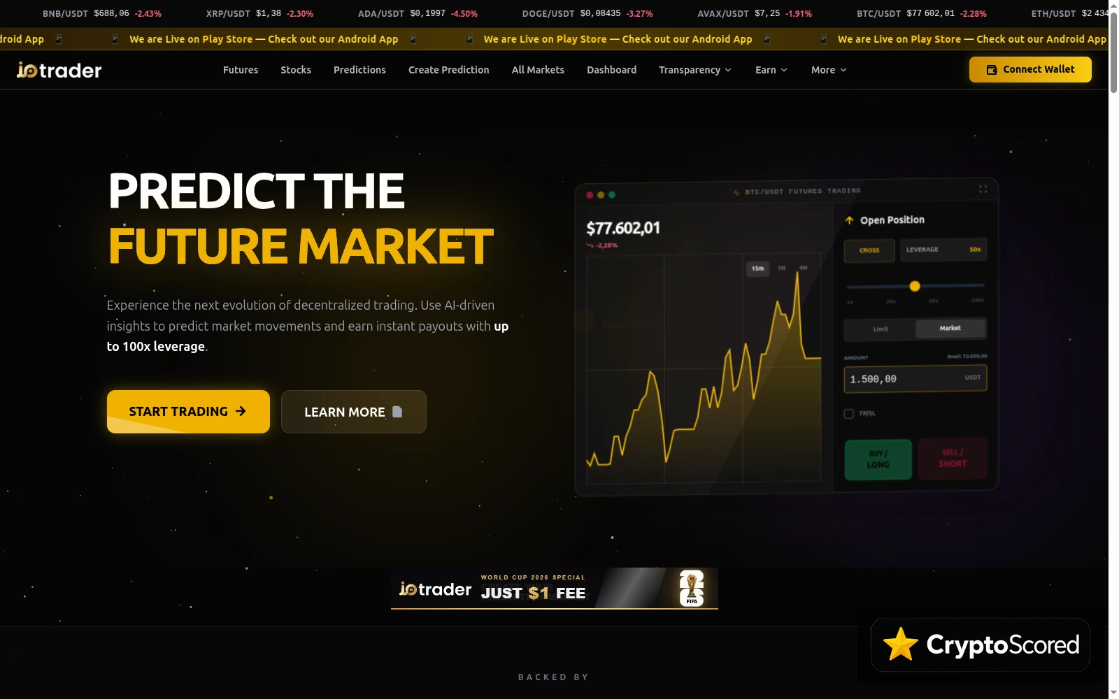 IO Trader website preview