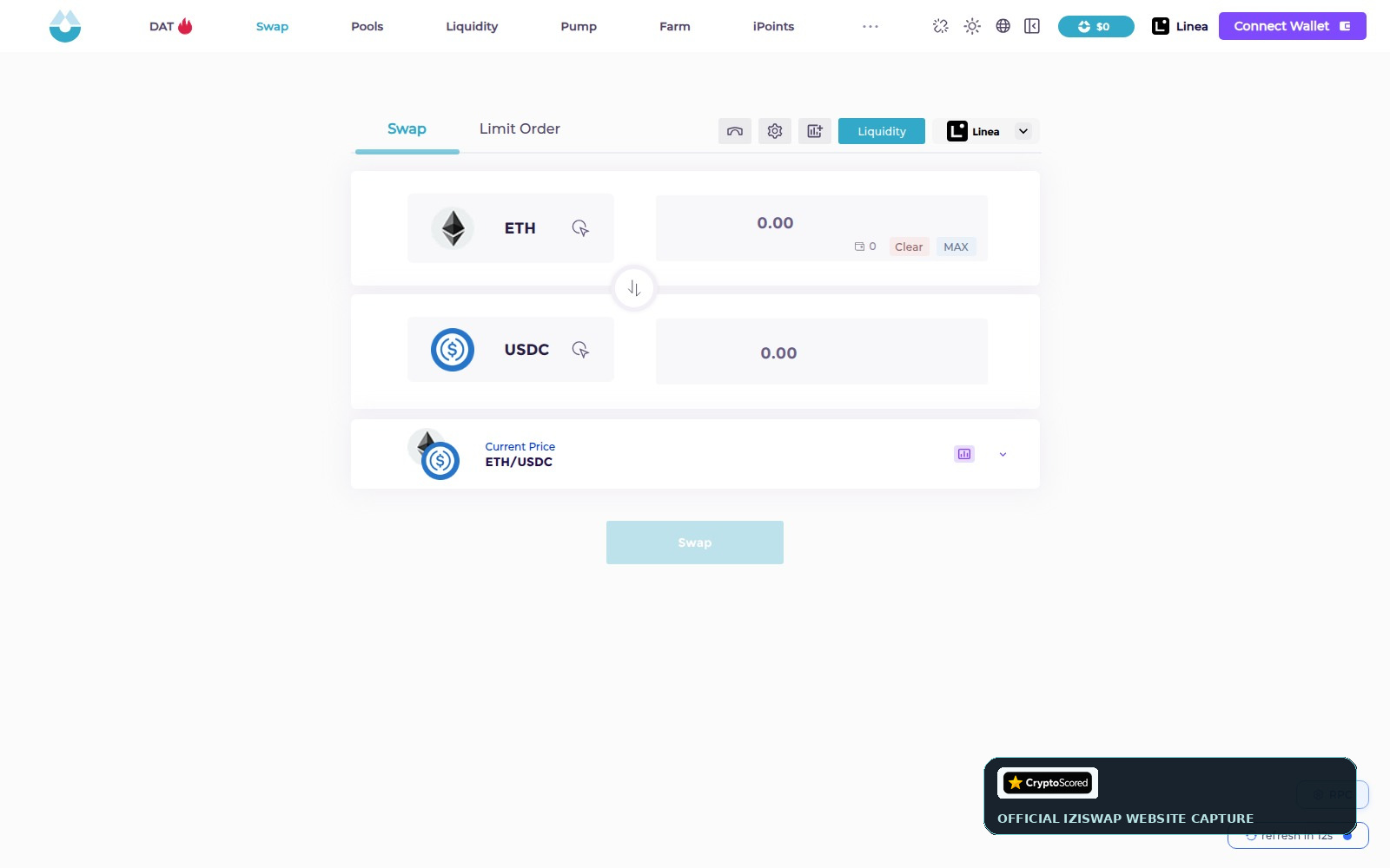 iZiSwap website preview