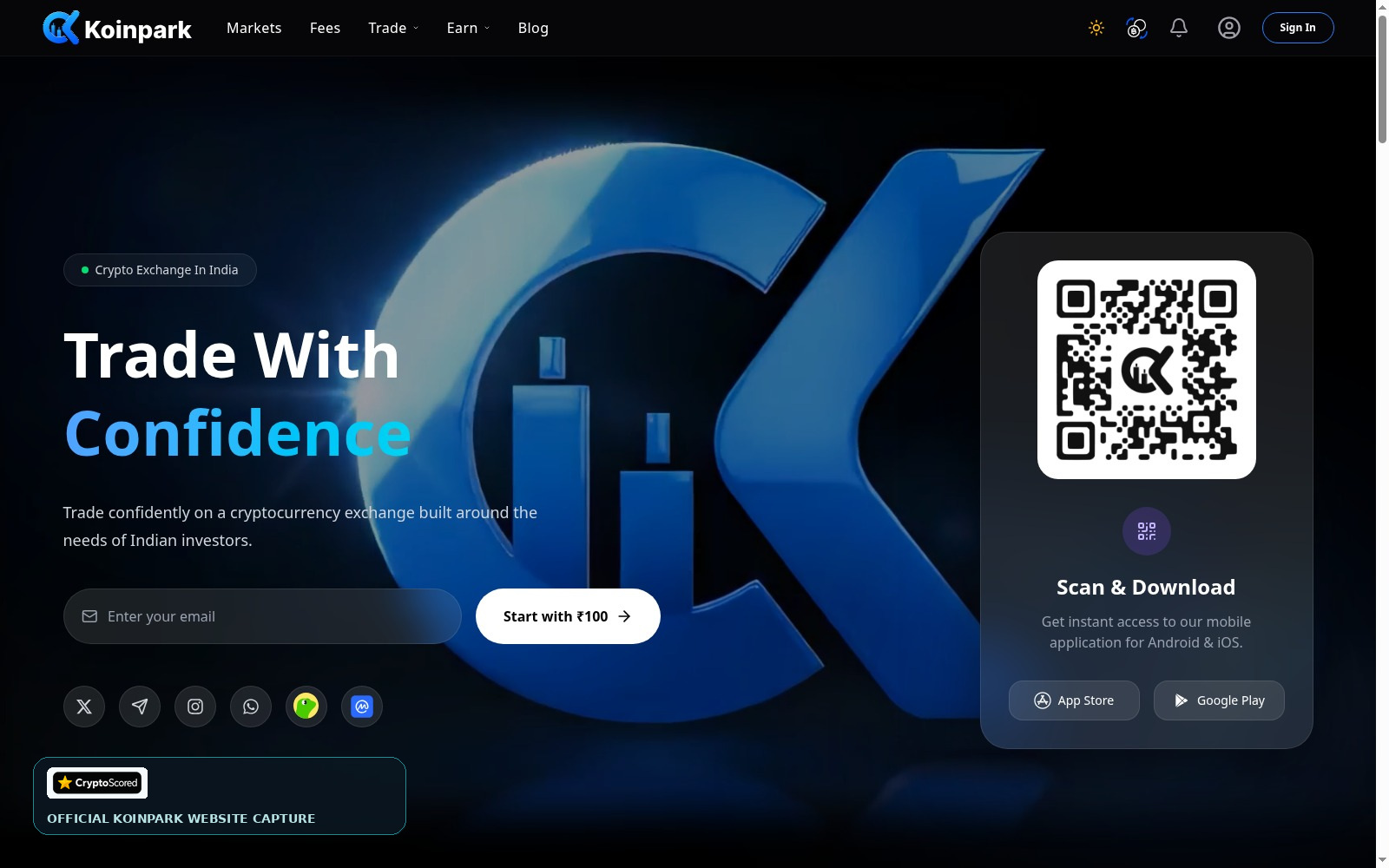 Koinpark website preview