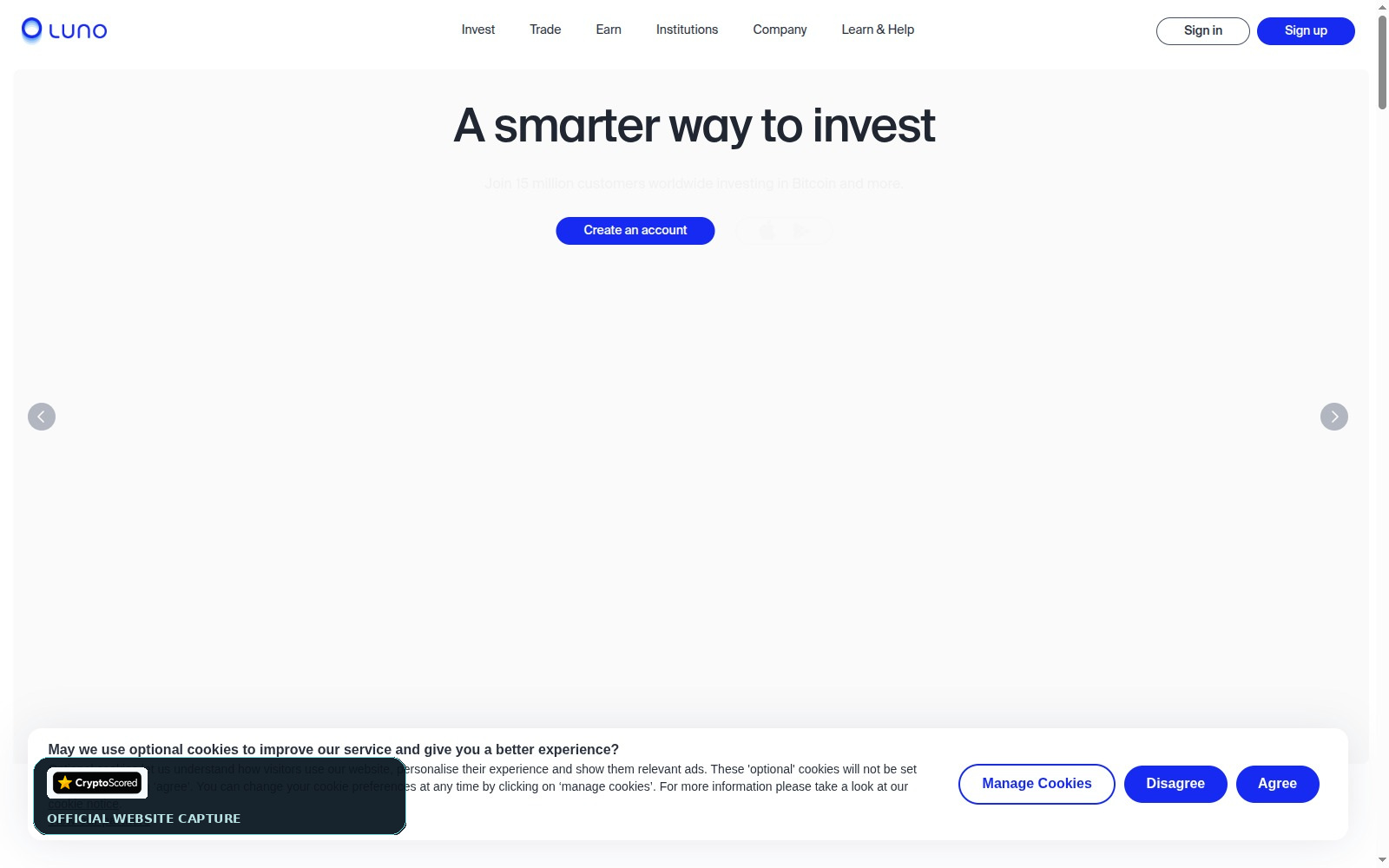 Luno website preview