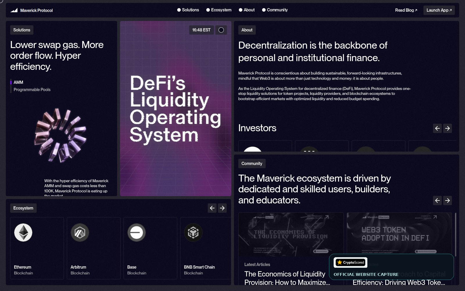 Maverick Protocol website preview