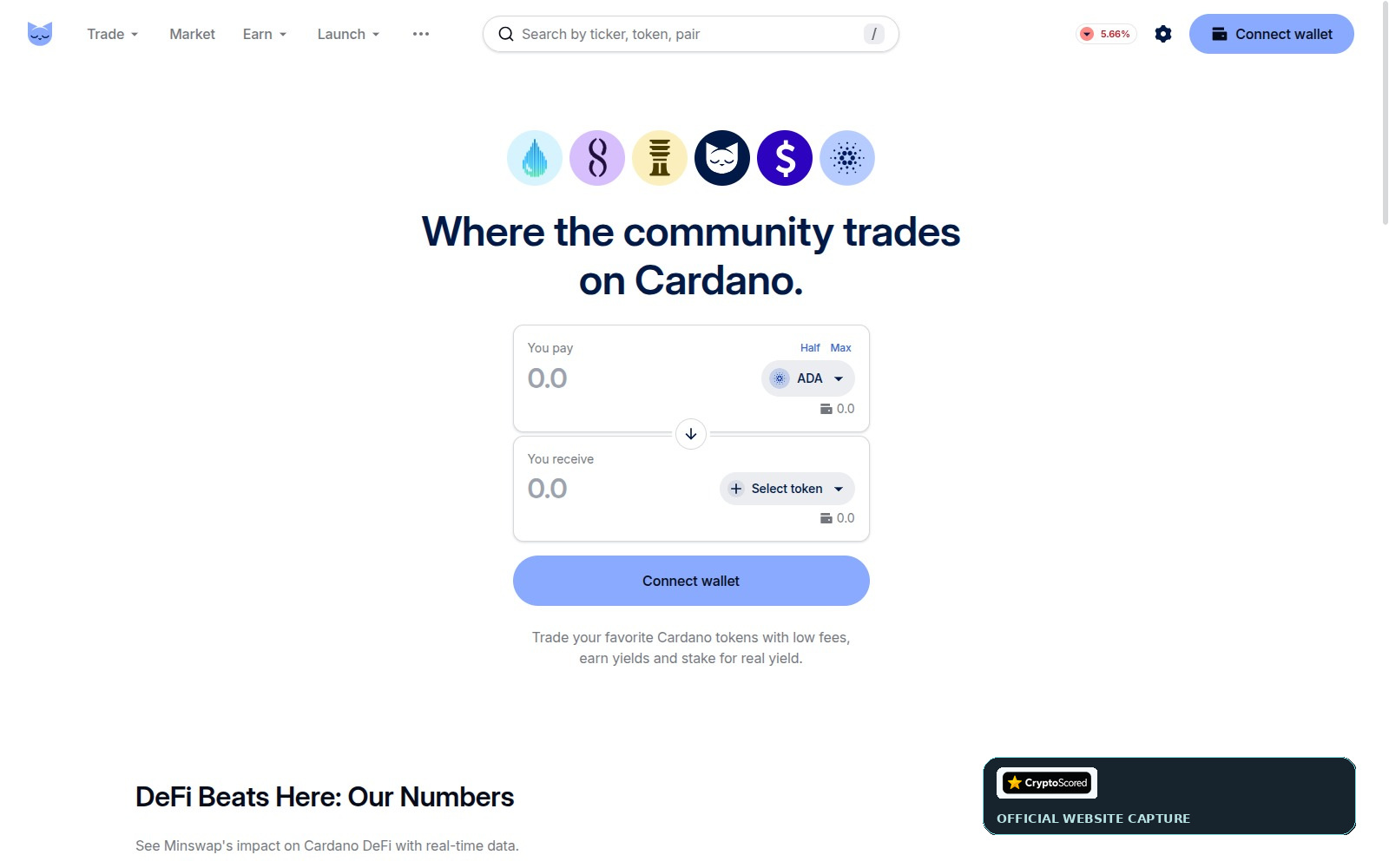 Minswap website preview
