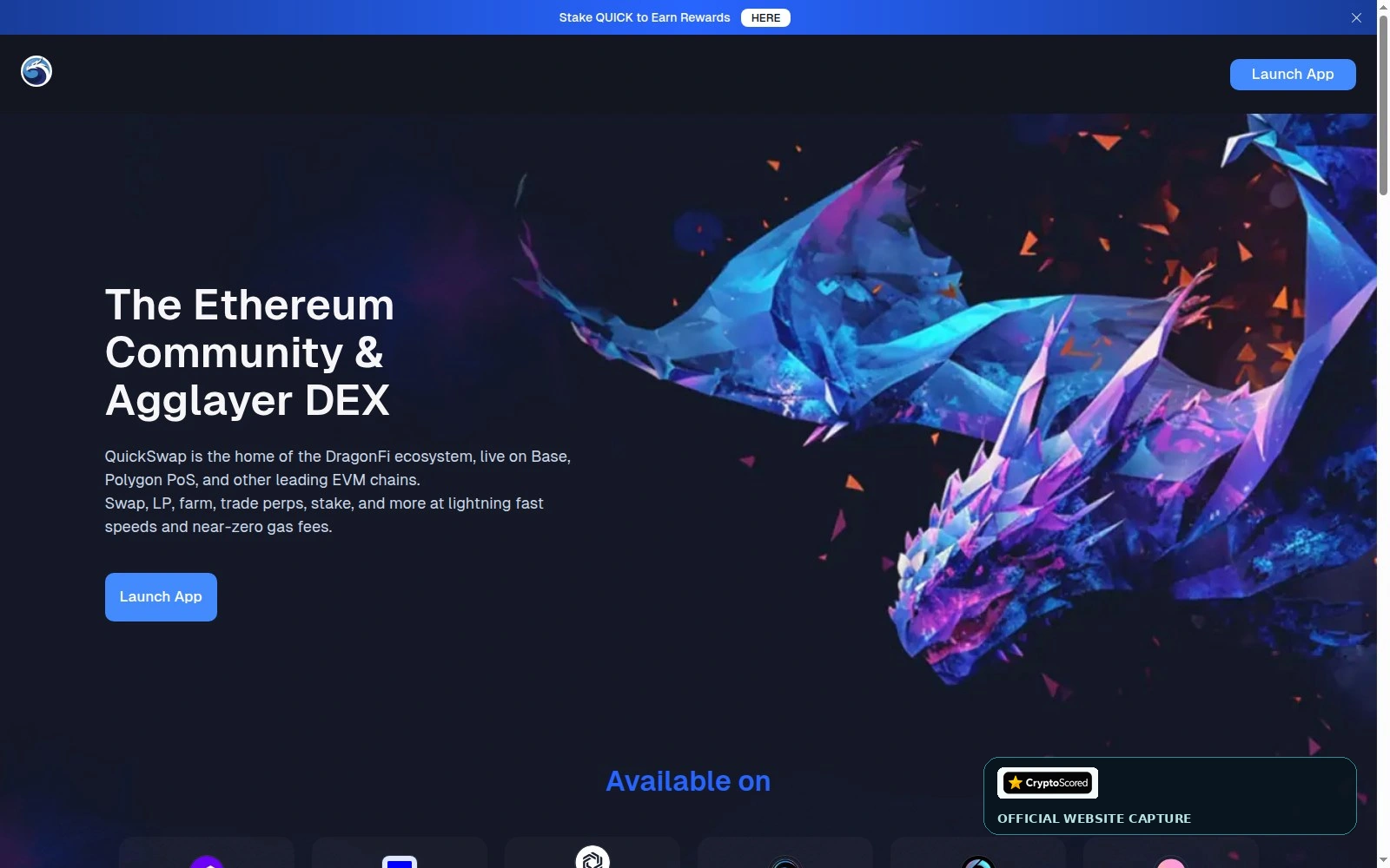 QuickSwap website preview