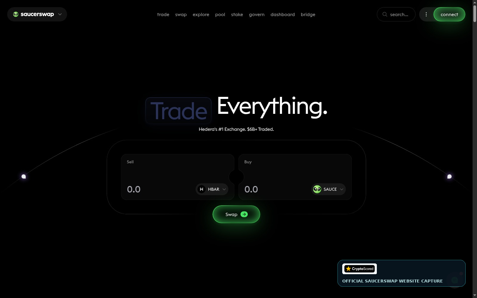 SaucerSwap website preview