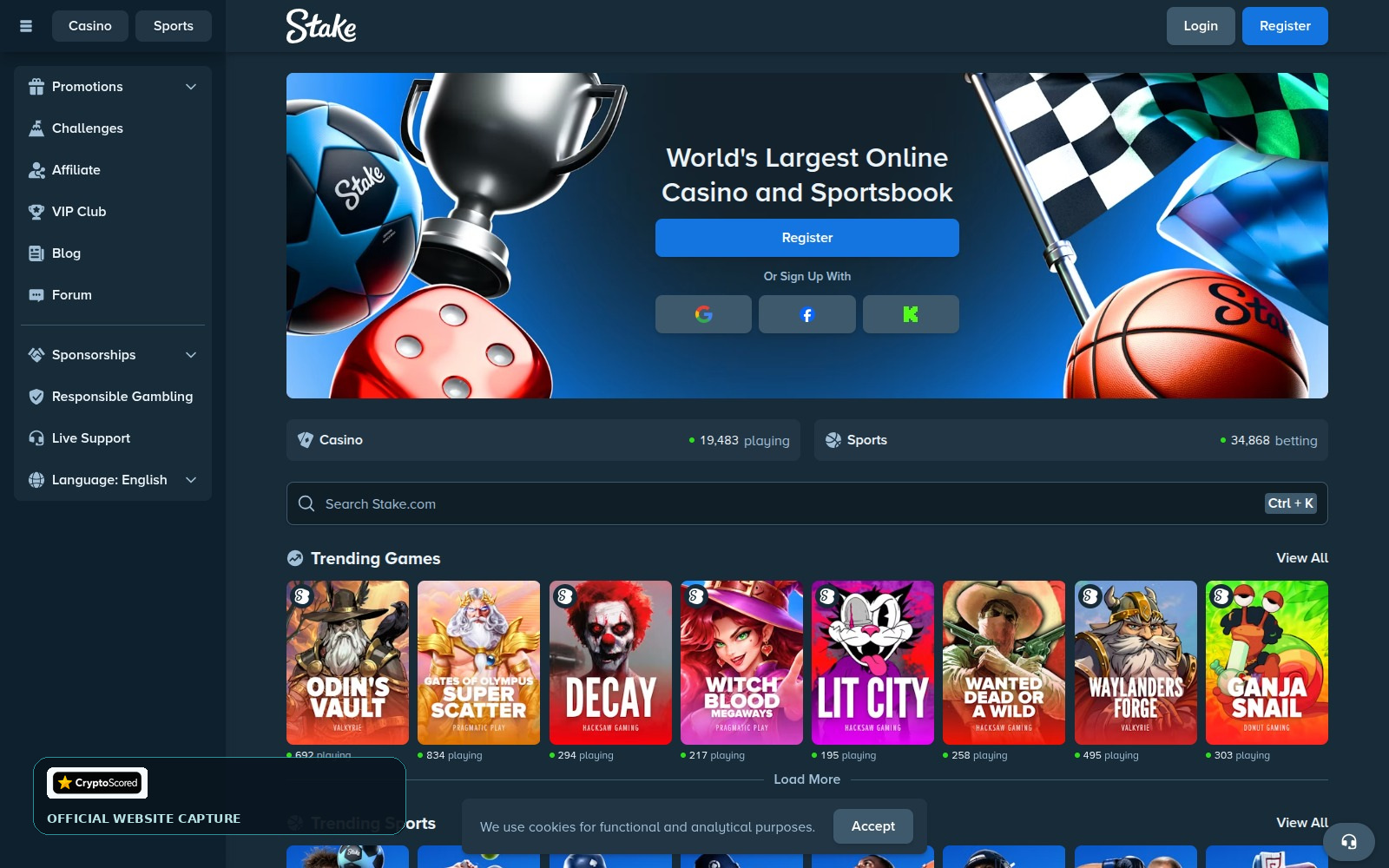 Stake website preview