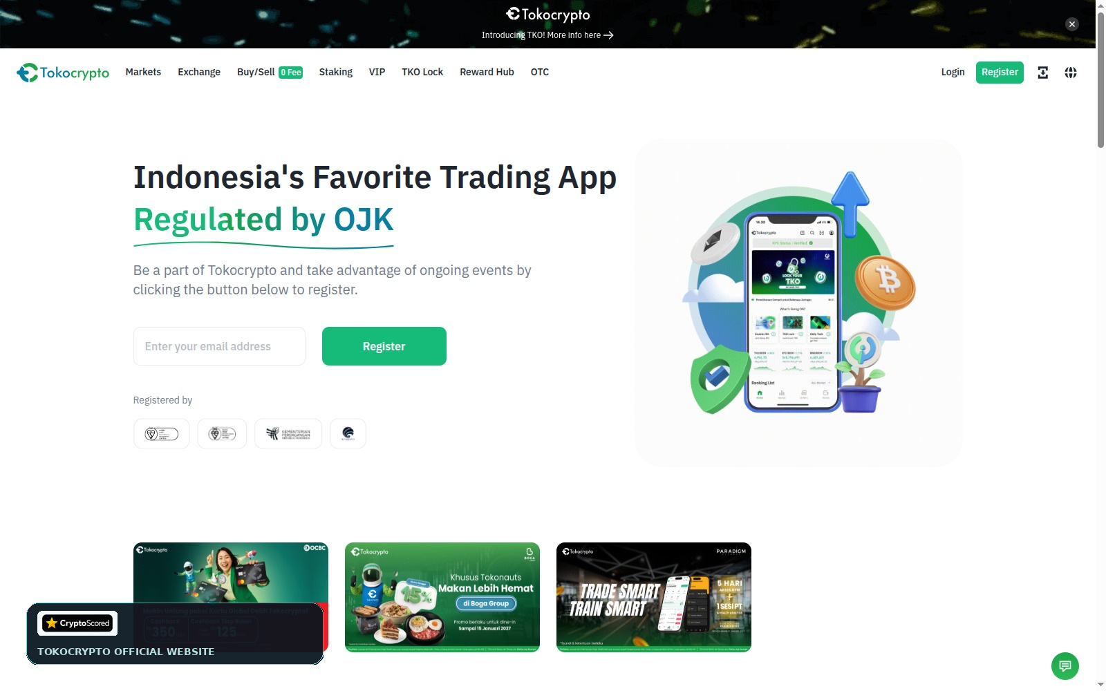 Tokocrypto website preview