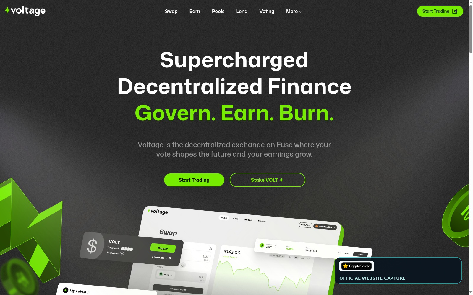Voltage Finance website preview
