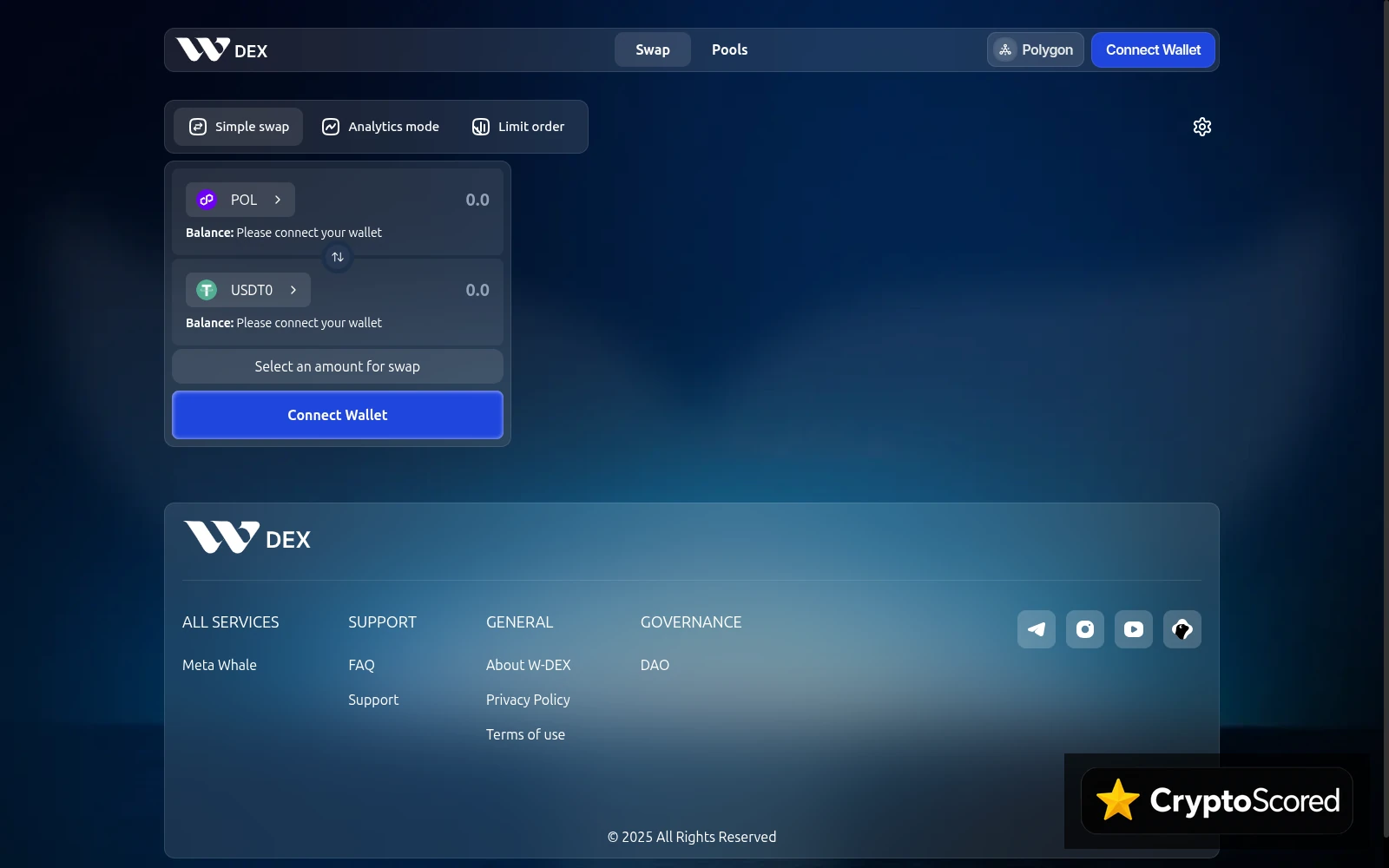 W-DEX website preview