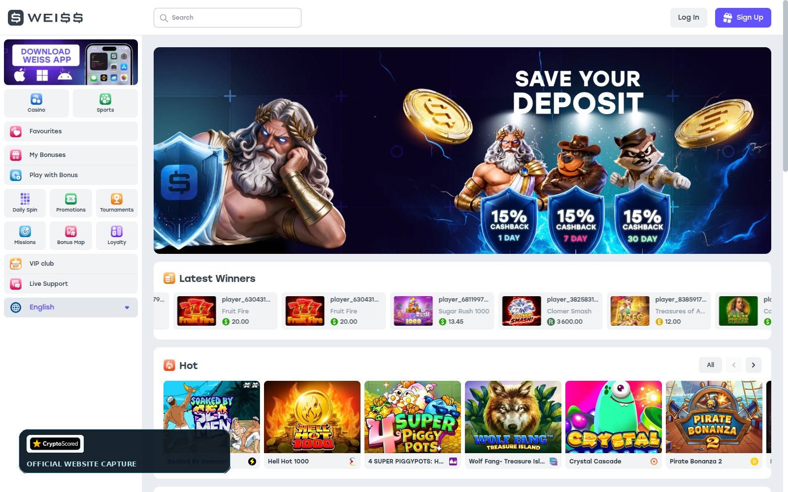 Weiss Bet website preview