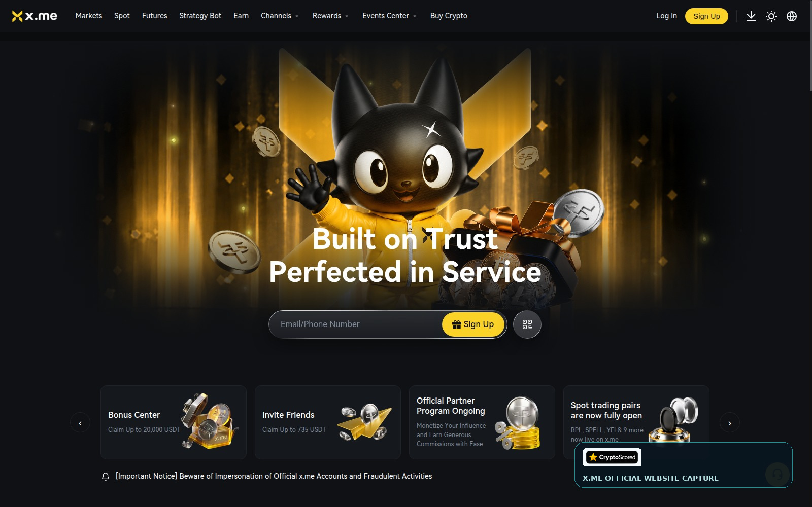 x.me website preview